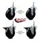 Service Caster 4 Inch Soft Rubber 12 MM Threaded Stem Caster Set 2 Brakes SCC SCC-TS20S414-SRS-M1215-2-PLB-2 - alternate 3